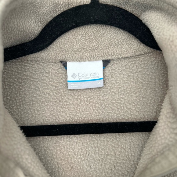 Columbia Men’s Tan Fleece Jacket – Size Medium, Full-Zip Outdoor Layer - Picture 6 of 7